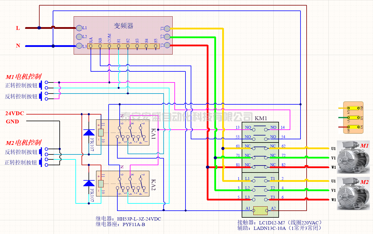 簡單的改動，實現(xiàn)一個變頻器分別獨立拖動兩個電機，老板高不高興